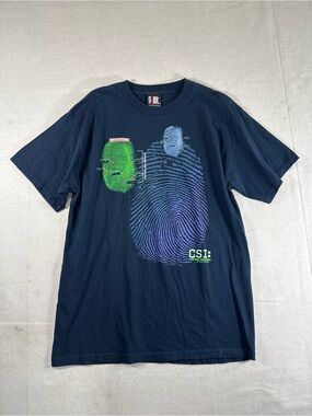Crime Scene Investigation CSI Fingerprint Shirt 2006 Giant Tag Size Large
